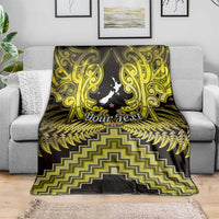 Personalised Aotearoa Matariki Blanket Yellow Fern Maori Poutama LT01 - Polynesian Pride