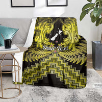 Personalised Aotearoa Matariki Blanket Yellow Fern Maori Poutama LT01 - Polynesian Pride