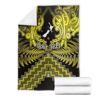 Personalised Aotearoa Matariki Blanket Yellow Fern Maori Poutama LT01 - Polynesian Pride