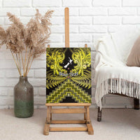 Personalised Aotearoa Matariki Canvas Wall Art Yellow Fern Maori Poutama LT01 - Polynesian Pride