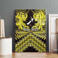 Personalised Aotearoa Matariki Canvas Wall Art Yellow Fern Maori Poutama LT01 - Polynesian Pride