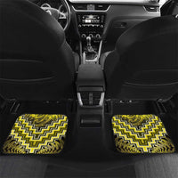 Personalised Aotearoa Matariki Car Mats Yellow Fern Maori Poutama LT01 Set 2pcs - Back Yellow - Polynesian Pride