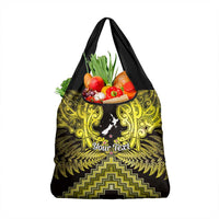 Personalised Aotearoa Matariki Grocery Bag Yellow Fern Maori Poutama LT01 1-pack One Size Yellow - Polynesian Pride
