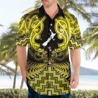 Personalised Aotearoa Matariki Hawaiian Shirt Yellow Fern Maori Poutama LT01 - Polynesian Pride