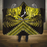 Personalised Aotearoa Matariki Hooded Blanket Yellow Fern Maori Poutama LT01 - Polynesian Pride