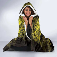 Personalised Aotearoa Matariki Hooded Blanket Yellow Fern Maori Poutama LT01 - Polynesian Pride