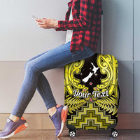 Personalised Aotearoa Matariki Luggage Cover Yellow Fern Maori Poutama