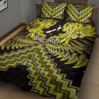 Personalised Aotearoa Matariki Quilt Bed Set Yellow Fern Maori Poutama LT01 - Polynesian Pride