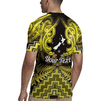 Personalised Aotearoa Matariki Rugby Jersey Yellow Fern Maori Poutama