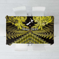 Personalised Aotearoa Matariki Tablecloth Yellow Fern Maori Poutama LT01 Yellow - Polynesian Pride