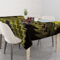 Personalised Aotearoa Matariki Tablecloth Yellow Fern Maori Poutama LT01 - Polynesian Pride