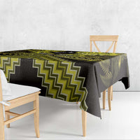 Personalised Aotearoa Matariki Tablecloth Yellow Fern Maori Poutama LT01 - Polynesian Pride