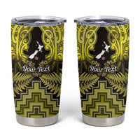 Personalised Aotearoa Matariki Tumbler Cup Yellow Fern Maori Poutama