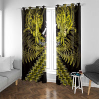 Personalised Aotearoa Matariki Window Curtain Yellow Fern Maori Poutama LT01 With Grommets Yellow - Polynesian Pride