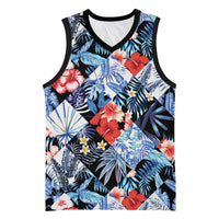 Hawaii Tropicana Blue Pattern Basketball Jersey LT01 Unisex Blue - Polynesian Pride