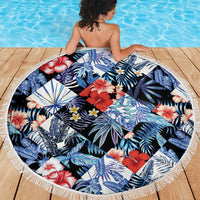 Hawaii Tropicana Blue Pattern Beach Blanket LT01 - Polynesian Pride