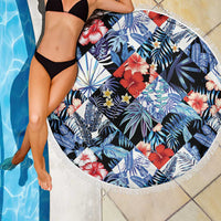 Hawaii Tropicana Blue Pattern Beach Blanket LT01 - Polynesian Pride