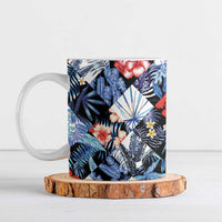 Hawaii Tropicana Blue Pattern Ceramic Mug LT01 Blue - Polynesian Pride