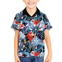 Hawaii Tropicana Blue Pattern Family Matching Puletasi and Hawaiian Shirt LT01 Son's Shirt Blue - Polynesian Pride