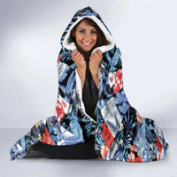 Hawaii Tropicana Blue Pattern Hooded Blanket - Polynesian Pride