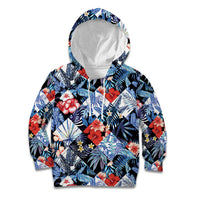 Hawaii Tropicana Blue Pattern Kid Hoodie LT01 Hoodie Blue - Polynesian Pride