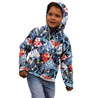 Hawaii Tropicana Blue Pattern Kid Hoodie LT01 - Polynesian Pride