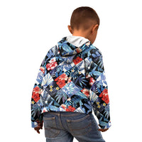 Hawaii Tropicana Blue Pattern Kid Hoodie LT01 - Polynesian Pride