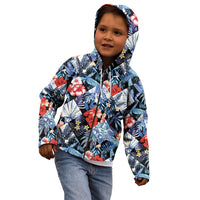 Hawaii Tropicana Blue Pattern Kid Hoodie LT01 - Polynesian Pride