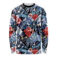 Hawaii Tropicana Blue Pattern Long Sleeve Shirt LT01 Unisex Blue - Polynesian Pride