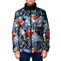 Hawaii Tropicana Blue Pattern Padded Jacket LT01 Men Blue - Polynesian Pride