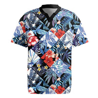 Hawaii Tropicana Blue Pattern Rugby Jersey LT01 Blue - Polynesian Pride