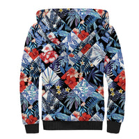 Hawaii Tropicana Blue Pattern Sherpa Hoodie LT01 - Polynesian Pride