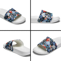 Hawaii Tropicana Blue Pattern Slide Sandals - Polynesian Pride