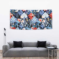 Hawaii Tropicana Blue Pattern Tapestry - Polynesian Pride