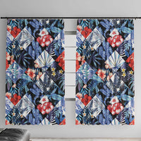 Hawaii Tropicana Blue Pattern Window Curtain - Polynesian Pride