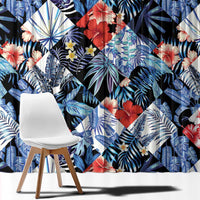 Hawaii Tropicana Blue Pattern Window Curtain - Polynesian Pride