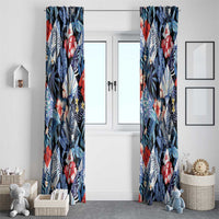 Hawaii Tropicana Blue Pattern Window Curtain - Polynesian Pride