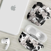 Black White Monotone Tropical Flowers Pattern AirPods Case LT01 - Polynesian Pride