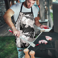 Black White Monotone Tropical Flowers Pattern Apron LT01 - Polynesian Pride