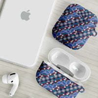 Polynesian Monstera Tiare Floral AirPods Case Royal Blue Tropical Plaid LT01 - Polynesian Pride