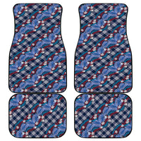 Polynesian Monstera Tiare Floral Car Mats Royal Blue Tropical Plaid LT01 - Polynesian Pride