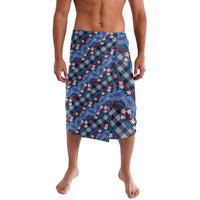 Polynesian Monstera Tiare Floral Lavalava Royal Blue Tropical Plaid - Polynesian Pride