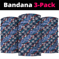 Polynesian Monstera Tiare Floral Neck Gaiter Royal Blue Tropical Plaid LT01 package One Size: 25*50cm Blue - Polynesian Pride