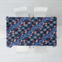 Polynesian Monstera Tiare Floral Tablecloth Royal Blue Tropical Plaid LT01 Blue - Polynesian Pride