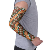 Polynesian Monstera Tiare Floral Arm Sleeves Chocolate Brown Tropical Plaid LT01 - Polynesian Pride