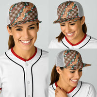 Polynesian Monstera Tiare Floral Baseball Net Cap Chocolate Brown Tropical Plaid LT01 - Polynesian Pride