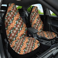 Polynesian Monstera Tiare Floral Car Seat Cover Chocolate Brown Tropical Plaid LT01 One Size Brown - Polynesian Pride