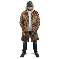 Polynesian Monstera Tiare Floral Cloak Chocolate Brown Tropical Plaid LT01 - Polynesian Pride
