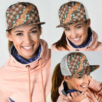 Polynesian Monstera Tiare Floral Mesh Trucker Cap Chocolate Brown Tropical Plaid LT01 - Polynesian Pride