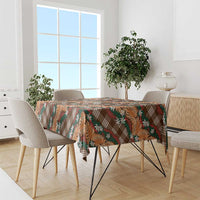 Polynesian Monstera Tiare Floral Tablecloth Chocolate Brown Tropical Plaid LT01 - Polynesian Pride